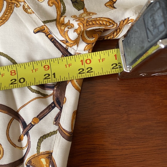 Alexander Campbell 2 pieces Brown & Gold Equestrian Hunt Print Blouse & Skirt 12 - Picture 10 of 16